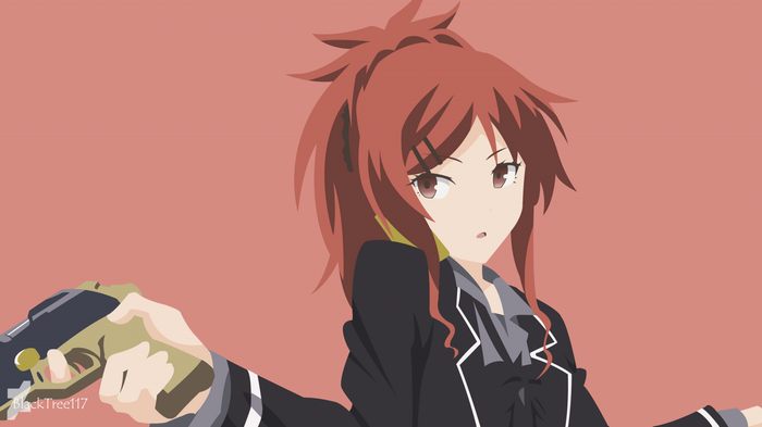 Chigusa Asuha from Qualidea Code holding a gun