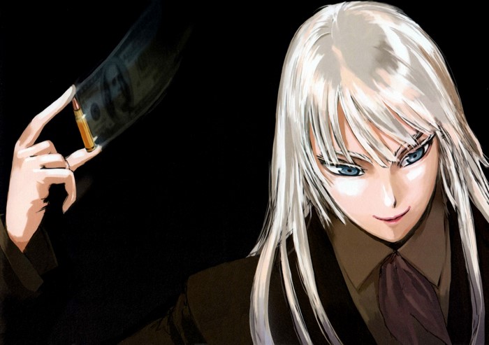 Koko Hekmatyar from Jormungand holding a bullet
