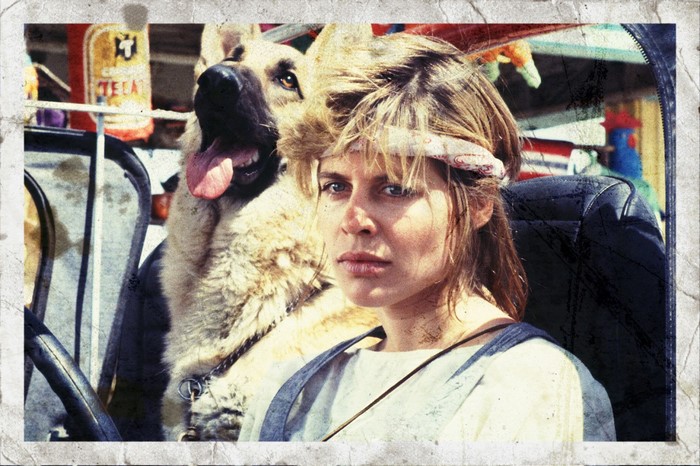 Sarah Connor with German Shepherd from Terminator