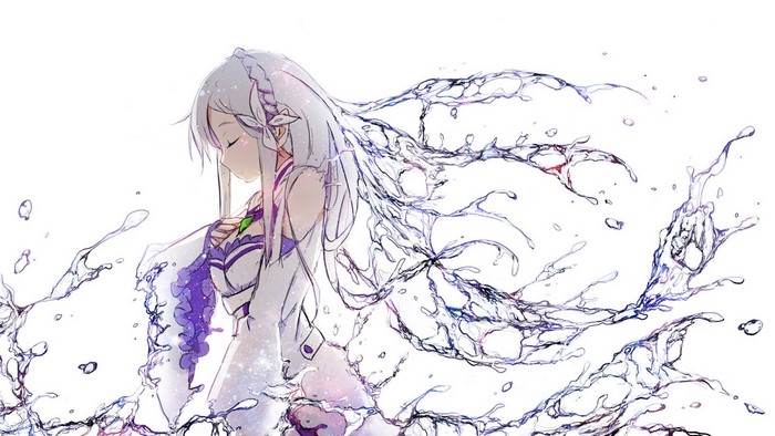 Emilia from Re:Zero with Water Effects