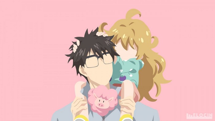 Amaama to Inazuma Father and Daughter Illustration