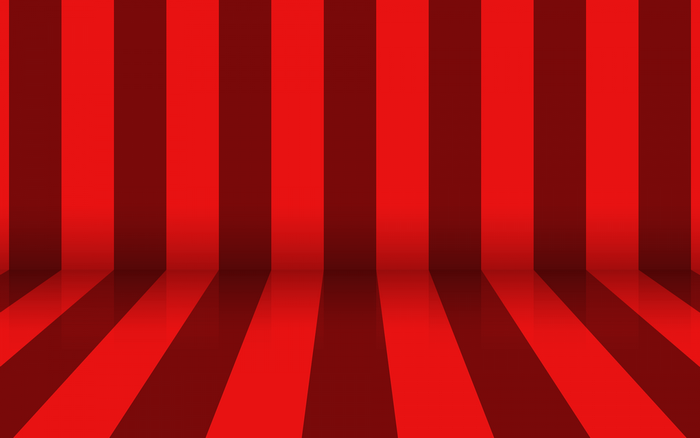 Red and dark red vertical stripes pattern with floor reflection