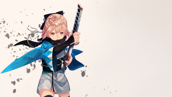 Okita Souji from Fate Series holding a katana