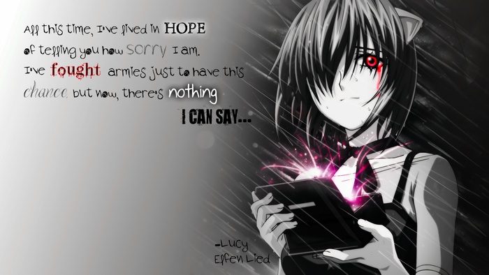Lucy from Elfen Lied with quote