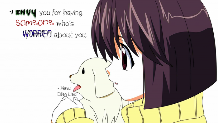 Mayu from Elfen Lied with a dog