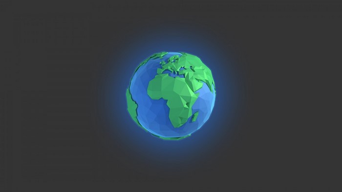 Low poly Earth with glowing atmosphere