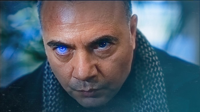 Oktar Kaynarca with glowing blue eye