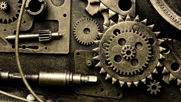 Steampunk gears and mechanical parts