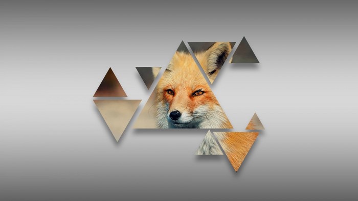 Fox face composed of geometric triangles