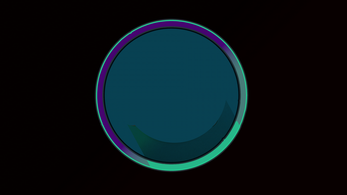 Circle with gradient frame on black background