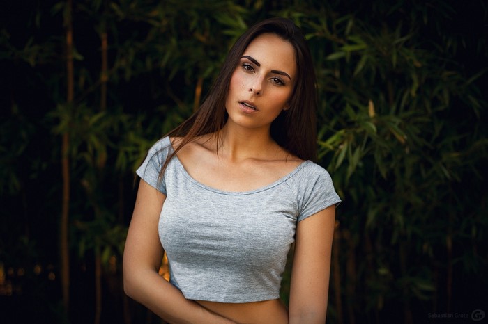 Portrait of a Woman with Long Hair in Natural Light