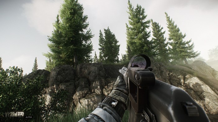 First-person view of Escape from Tarkov gameplay