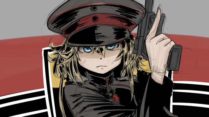 #1003543 illustration, anime, cartoon, Youjo Senki, Tanya Degurechaff ...