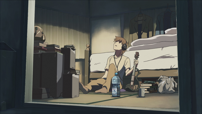 Takaki from 5 Centimeters Per Second listening to music