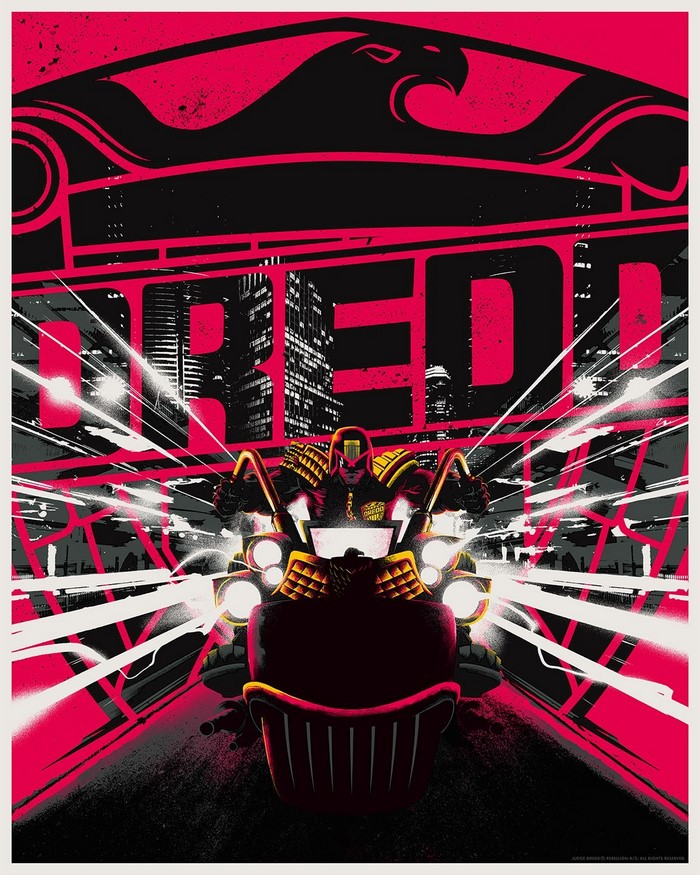 Judge Dredd on Lawmaster motorcycle