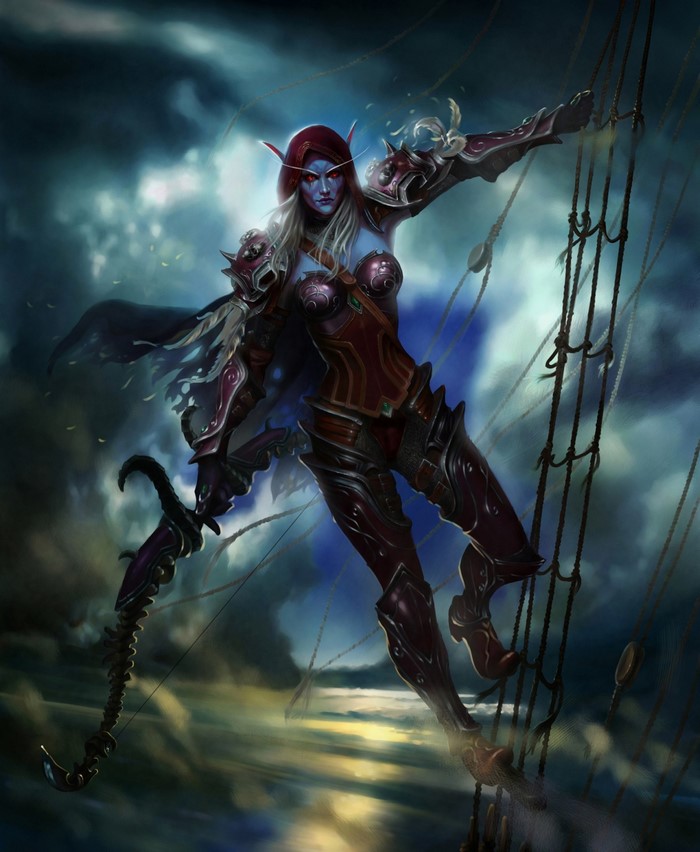 Sylvanas Windrunner from World of Warcraft on a ship