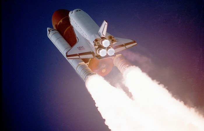 Space Shuttle Launch with Solid Rocket Boosters