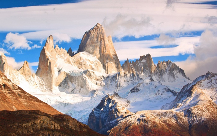 Fitz Roy mountain range in Patagonia