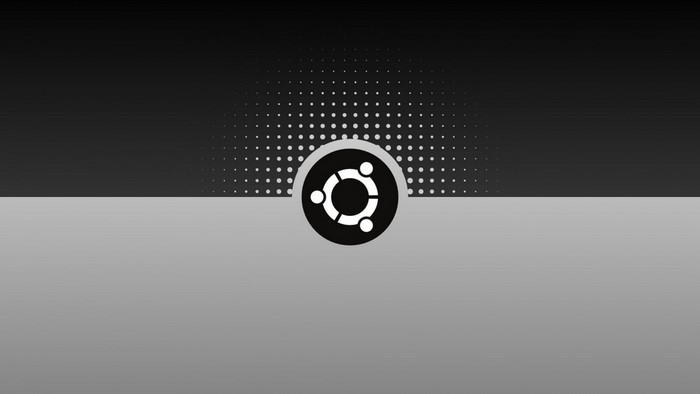 Ubuntu logo on a dark and light background