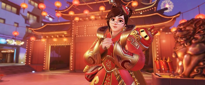 Mei from Overwatch in Chinese New Year attire