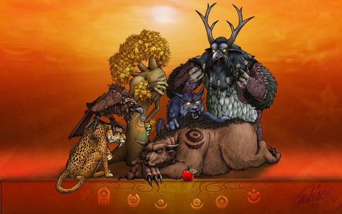 World of Warcraft Druids with Animals