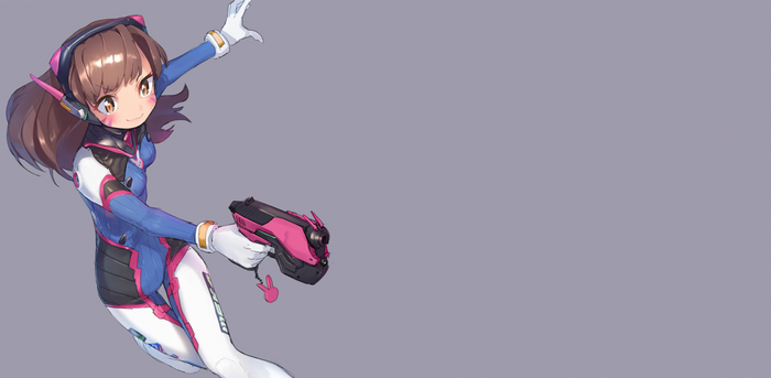 D.Va from Overwatch holding a pink gun