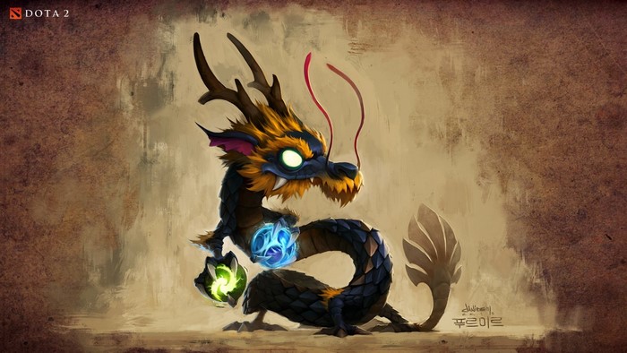 Dragon holding orbs from Dota 2