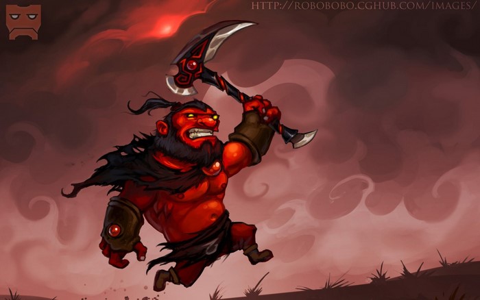Axe from Dota 2 holding an axe