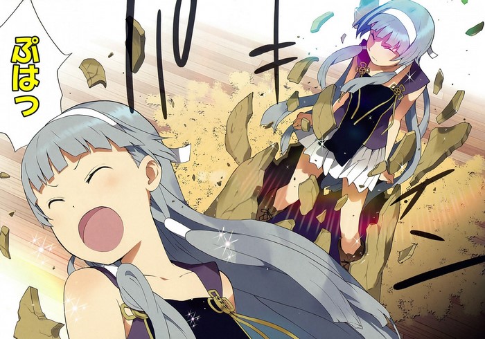 Nagi Kannagi and another girl in a comic illustration