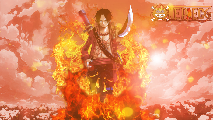Portgas D Ace One Piece Fiery Illustration