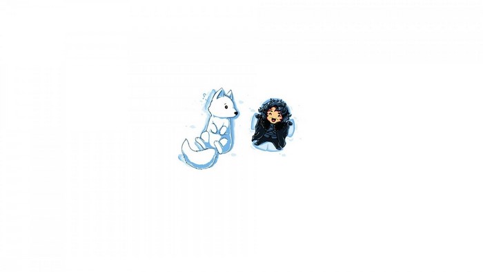Jon Snow and Ghost from A Song of Ice and Fire