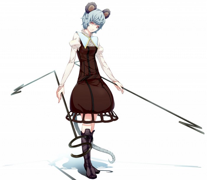 Nazrin from Touhou holding weapons