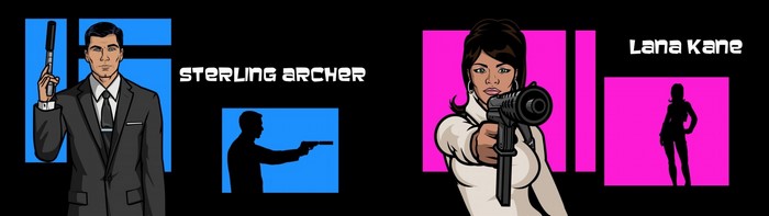Sterling Archer and Lana Kane from Archer
