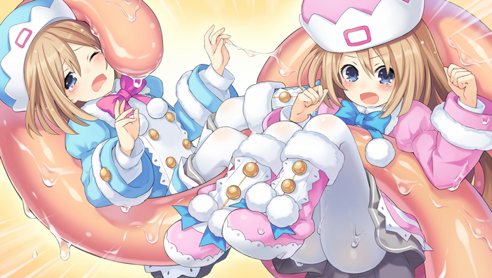 Ram and Rom from Hyperdimension Neptunia in slime
