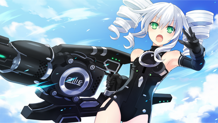 Uni from Hyperdimension Neptunia with a large gun