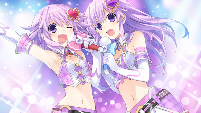 Neptune and Nepgear from Hyperdimension Neptunia singing
