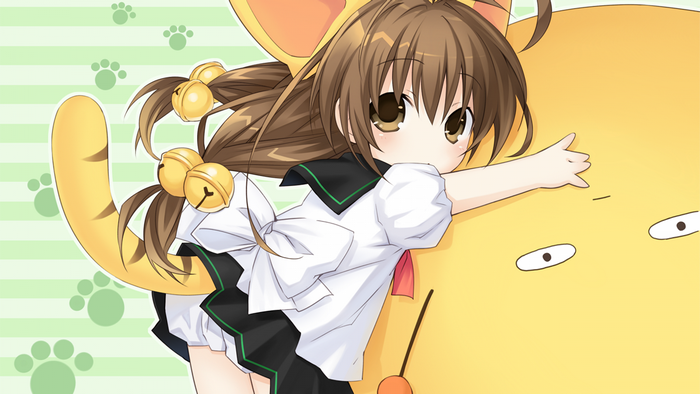 Nepgear from Hyperdimension Neptunia with a yellow creature