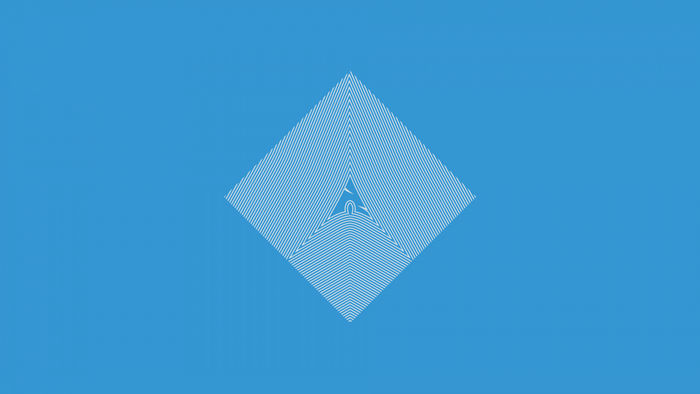 Abstract geometric design with white lines on blue background