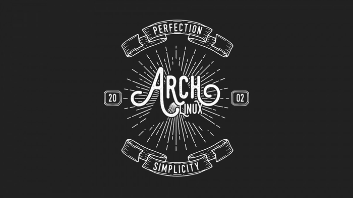 Arch Linux logo with "Perfection" and "Simplicity"