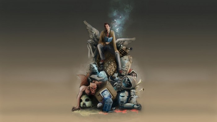 Doctor Who characters and creatures pile