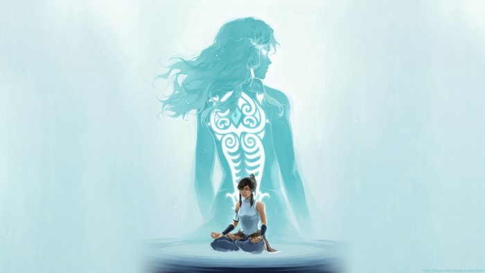 Korra from The Legend of Korra meditating