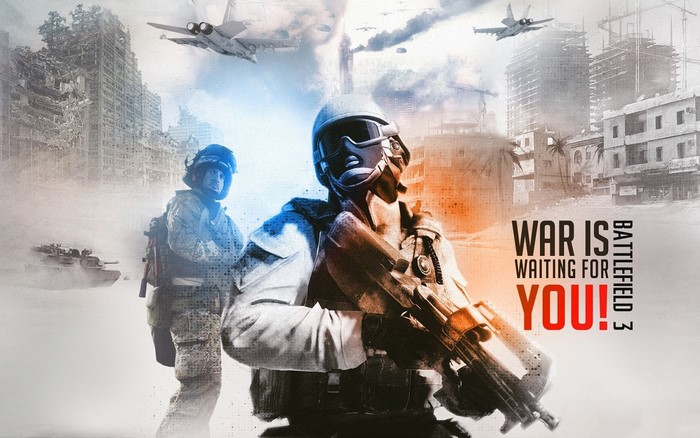 Battlefield 3 Poster with Soldiers and Jets