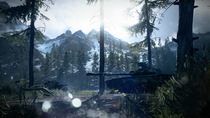 Battlefield 3 screenshot of tanks in a forest