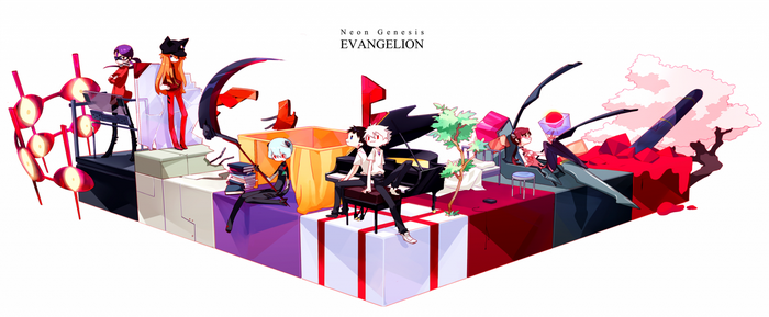 Neon Genesis Evangelion characters illustration
