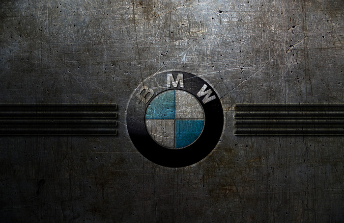 BMW logo on grunge metal texture