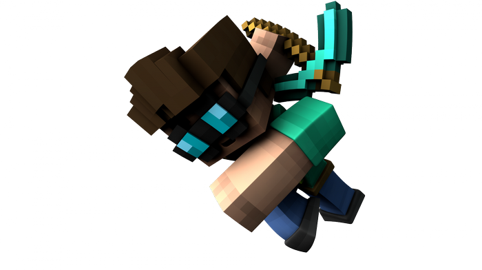 Minecraft character with diamond sword