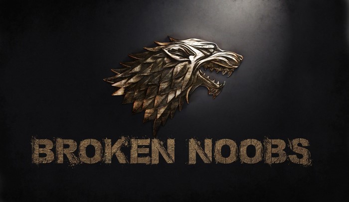 Broken Noobs logo with wolf emblem