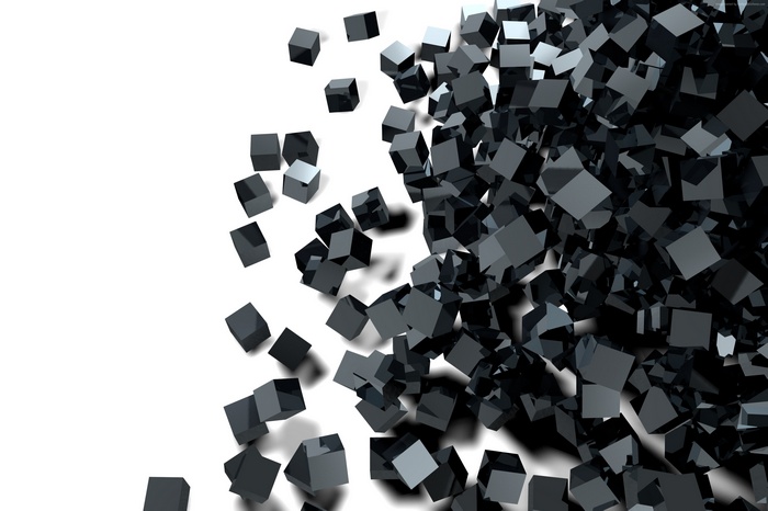 Black glass cubes 4K