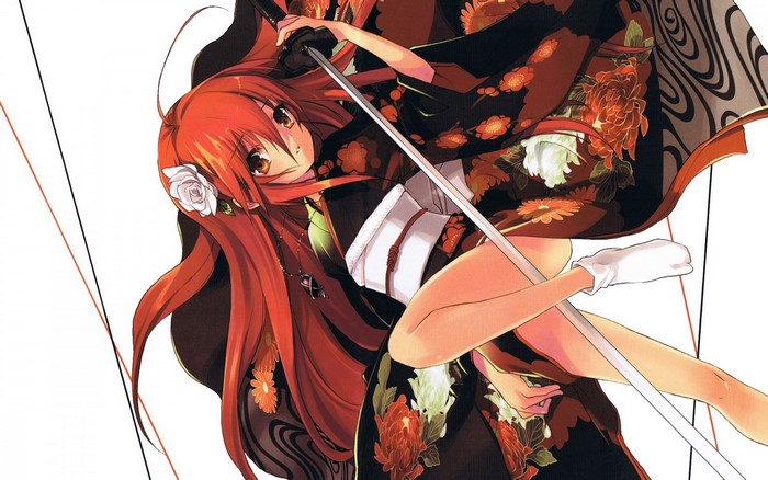 Shana from Shakugan no Shana with a sword