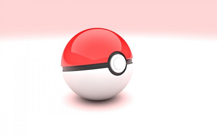 A 3D rendered Pokeball on a white background